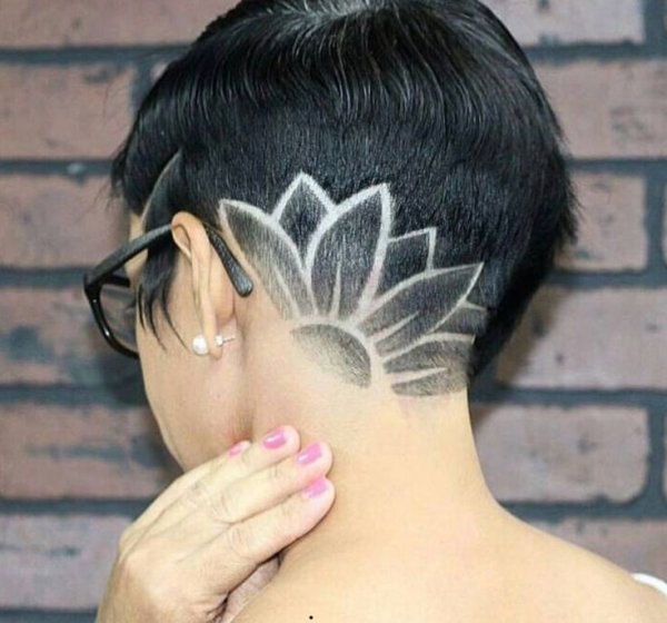 Стрижки с выбритым затылком