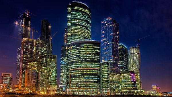 Ночное Москоу Сити