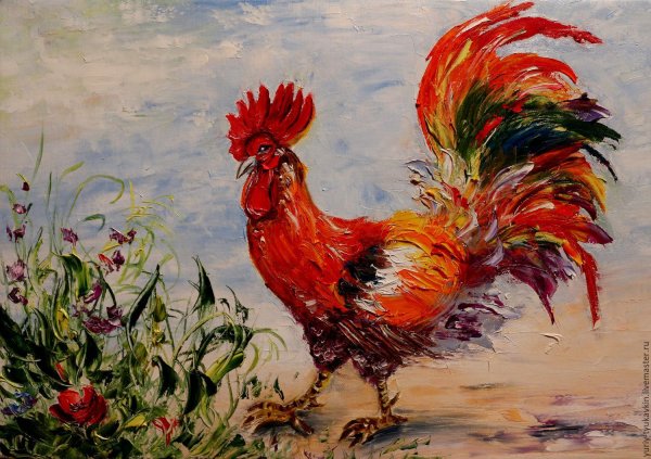 Петушок кукарекает