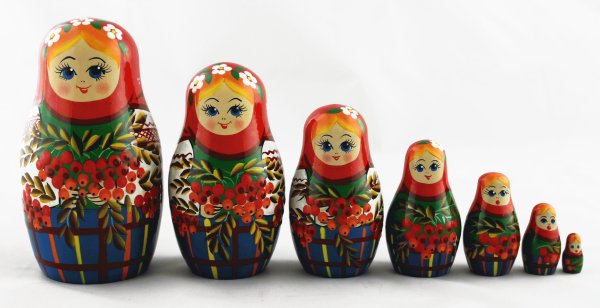 Гжель платок Матрешка