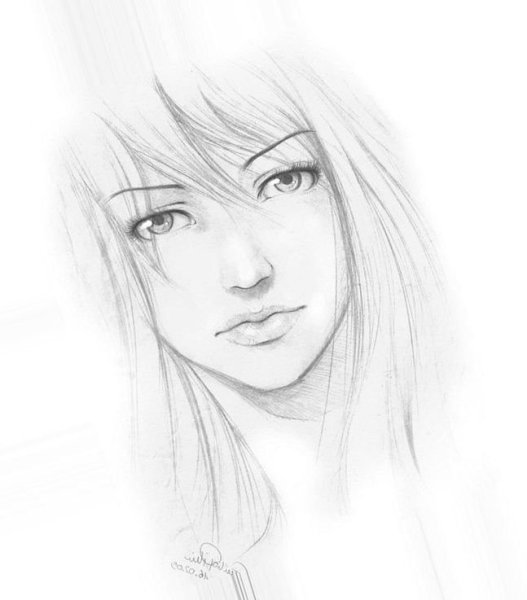 Рисунки девочек карандашом