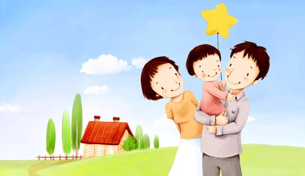 Счастливая семья иллюстрации