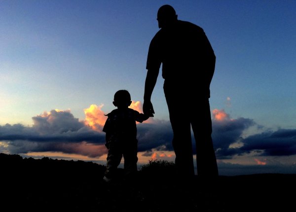 Открытка папе акварелью