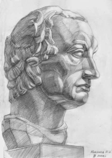 Портрет гризайль Академический