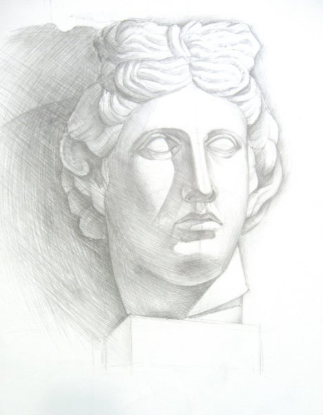 Аполлон Бельведерский гипсовая голова