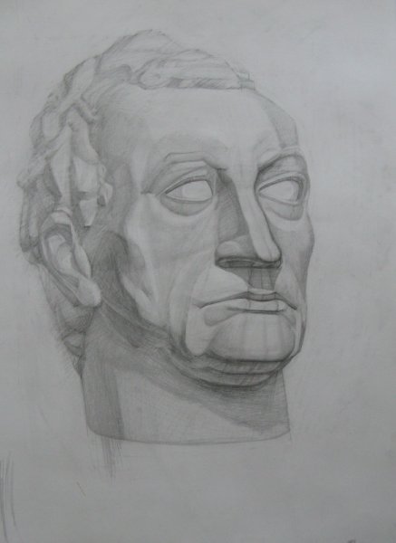 Гипсовая голова Давида анфас