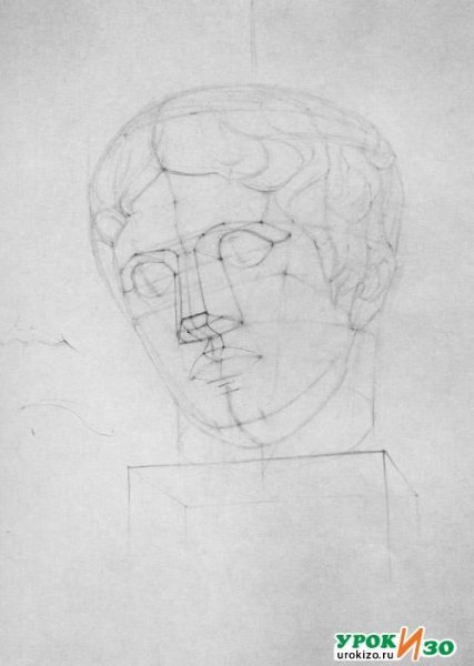 Рисунок гипсовой головы Лукреция