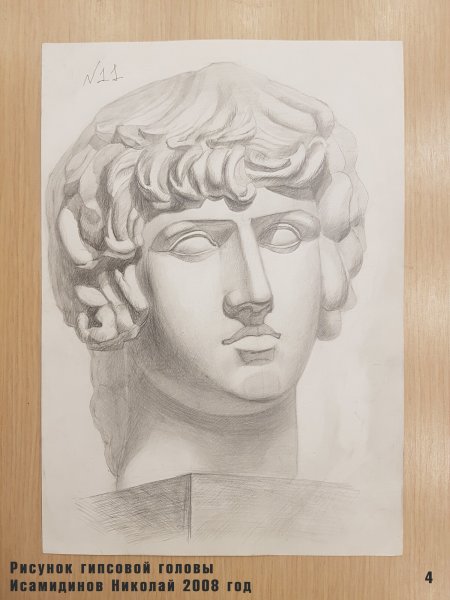 Антиной рисунок гипсовой головы МАРХИ