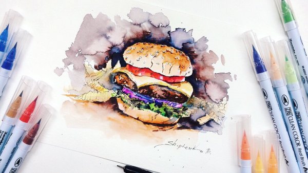 Скетчи акварелью