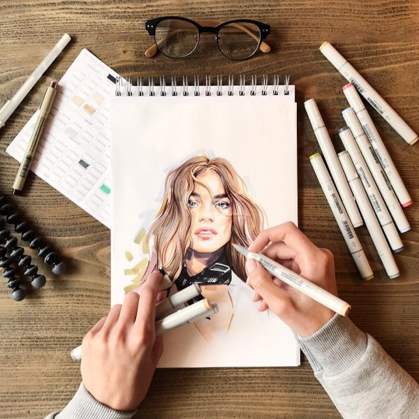 Рисование маркерами для скетчинга