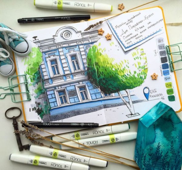 Зарисовки маркерами