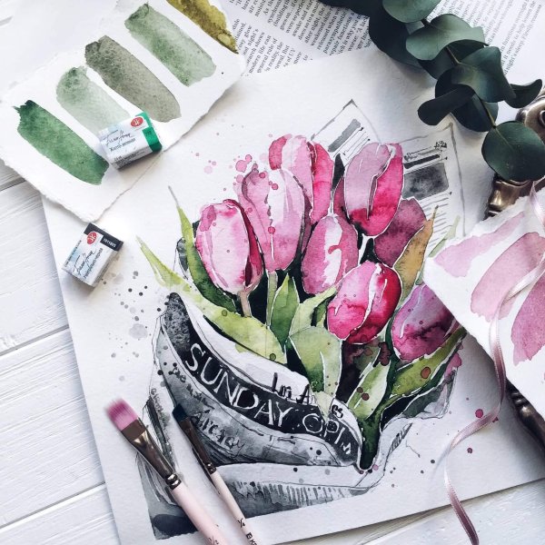 Уроки скетчинга акварелью