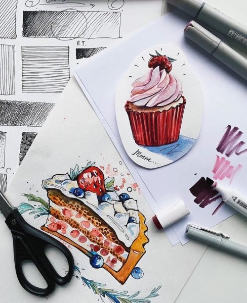 Иллюстрации маркерами для скетчинга