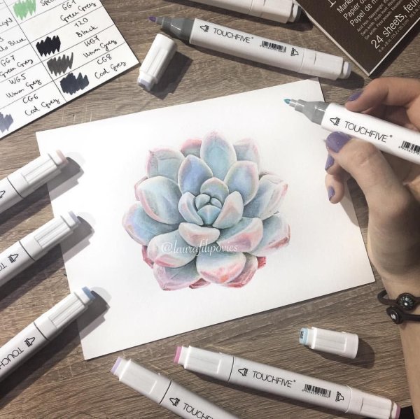 Красивые рисунки маркерами для скетчинга