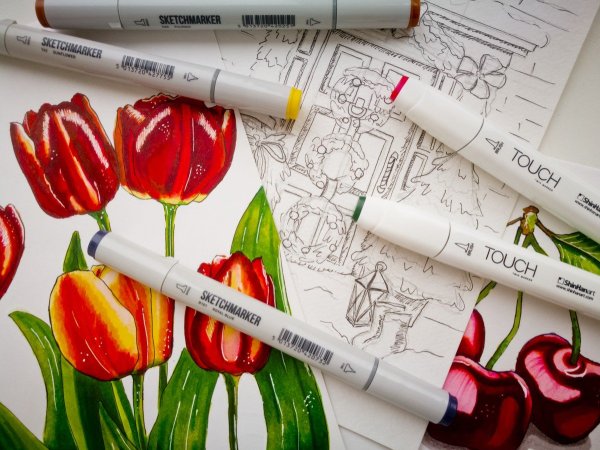 Рисование маркерами для скетчинга