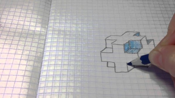 Рисование в тетради в линейку