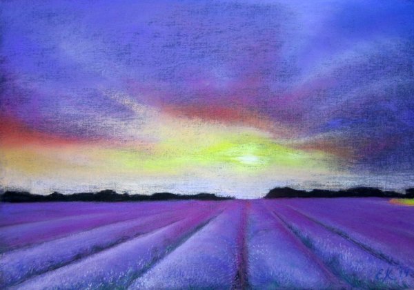 Пейзаж пастелью для детей