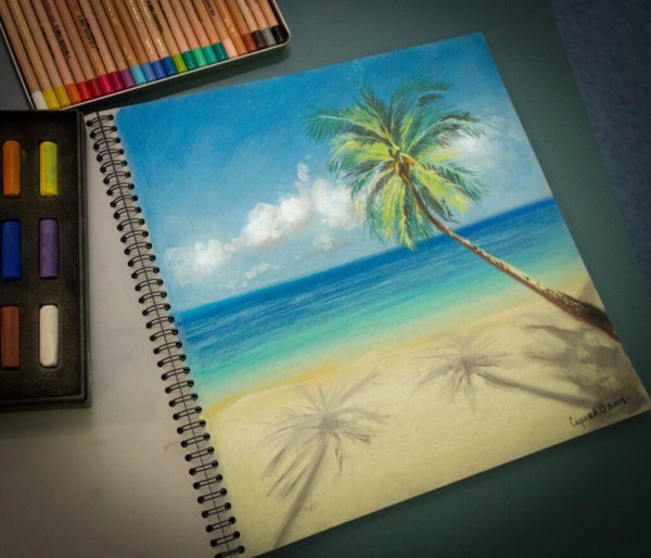 Рисование мелками на бумаге