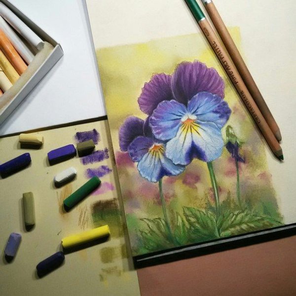 Скетчи масляной пастелью