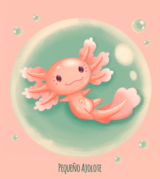 Аксолотль арт милый аниме