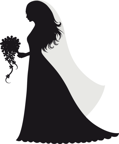 Силуэт девушки на прозрачном фоне