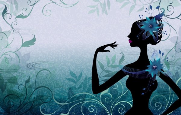 Фон девушка силуэт