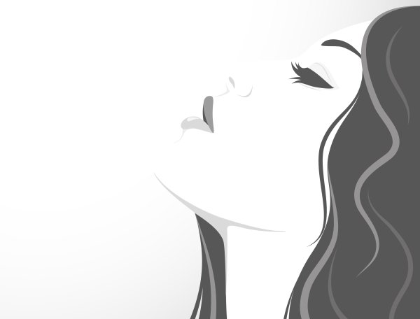 Красивый силуэт женского лица