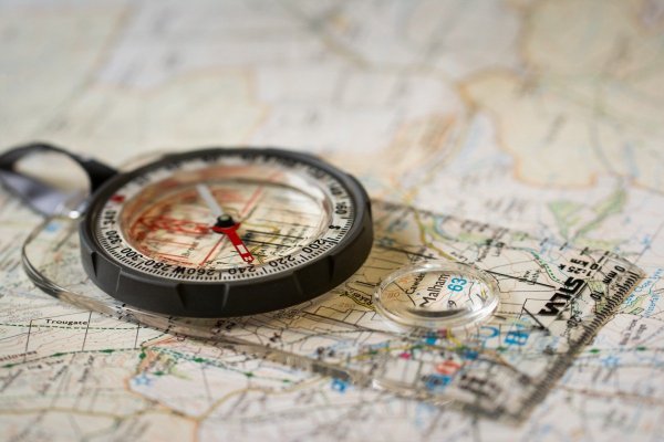 Компас на карте