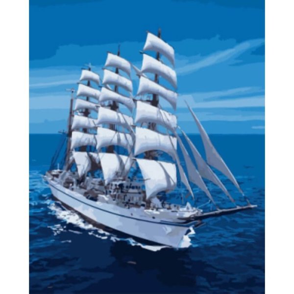 Алмазная вышивка "белоснежный парусник", 40x50 см