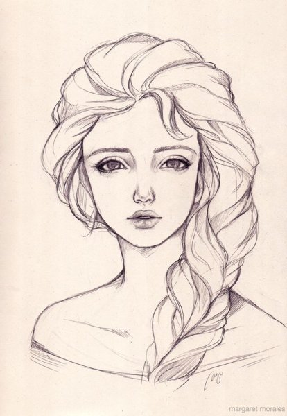 Рисунки для срисовки девушки