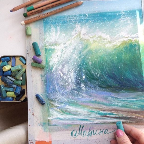 Рисование пастельными мелками