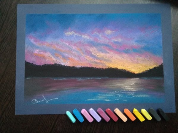 Рисование мелками на бумаге