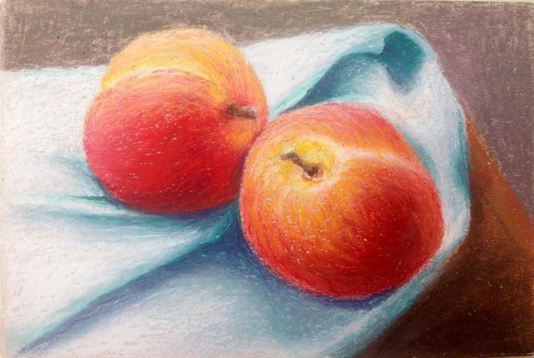 Персик масляной пастелью