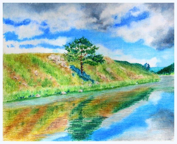 Рисунки масляной пастелью пейзажи