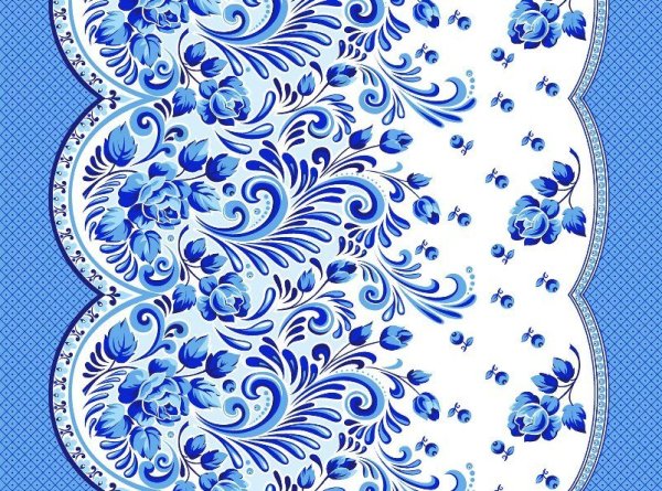 Полотенце вафельное "Гжель"