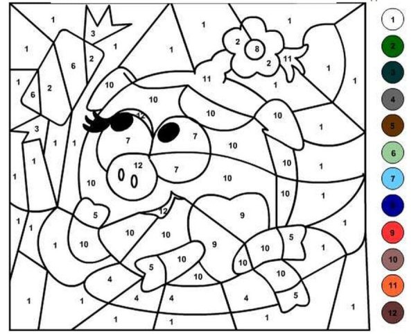 Раскраска по номерам для детей