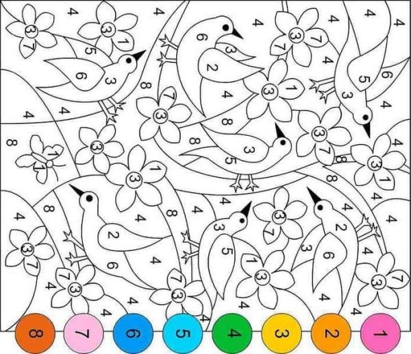 Раскрасить по цифрам сложные