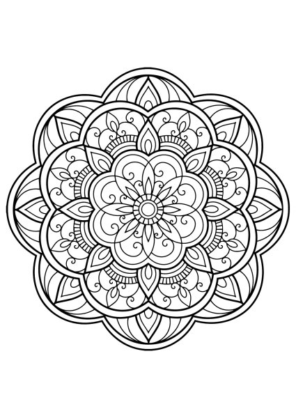 Мандала Сарасвати раскраска