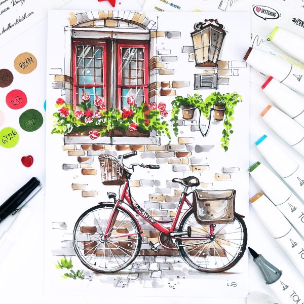 Рисунки маркерами для скетчинга