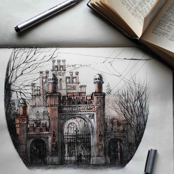 Искусство рисования маркерами еда