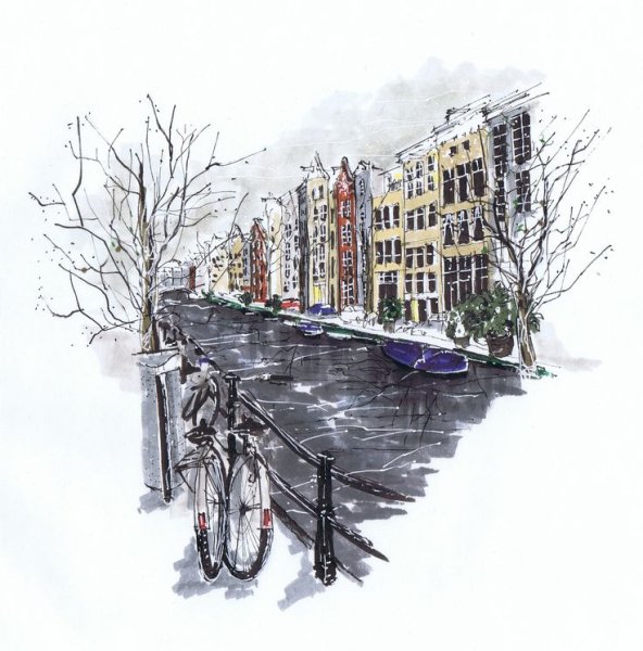 Скетч макаруны акварелью