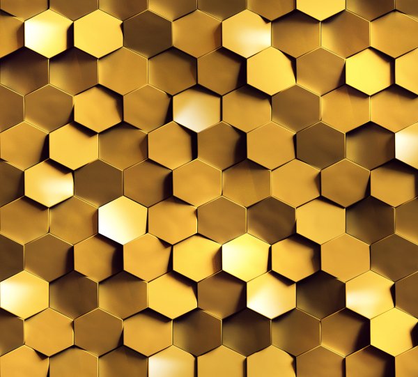 Золотая мозаика соты Hexagon