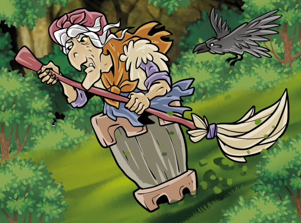 Баба Яга в ступе