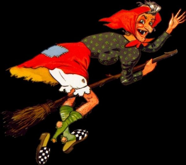 Бабка Ежка на метле