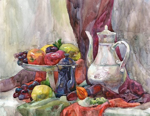 Akvarel рангтасвир натюрморт