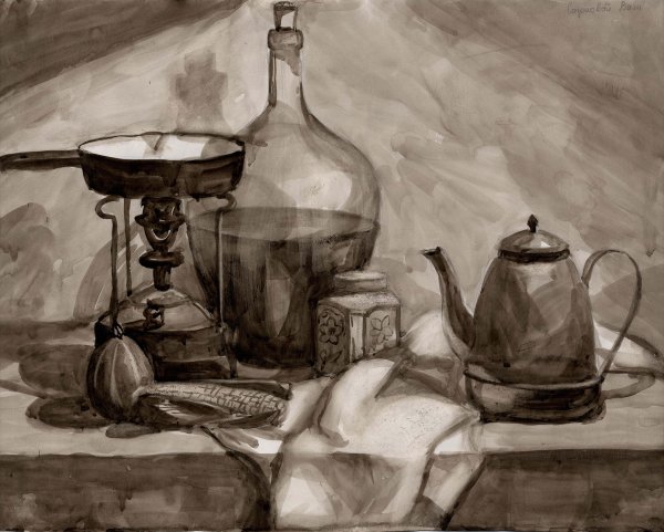 Учебный натюрморт Графика