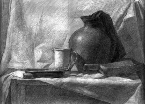 Натюрморт карандашом Академия художеств