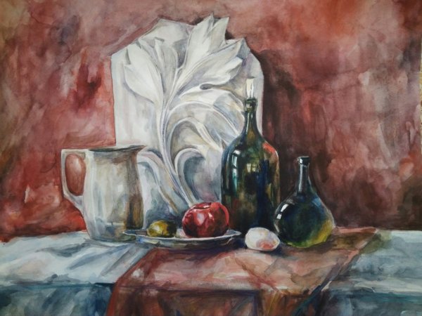 Академическая живопись натюрморт с гипсом