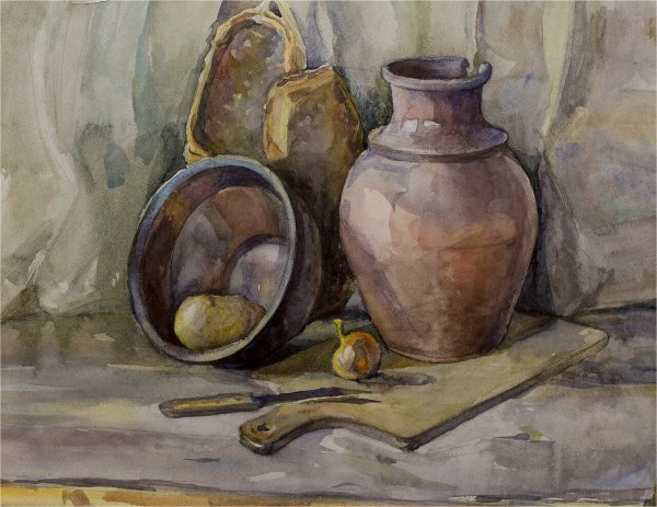 Академическая живопись натюрморт акварель Строгановка