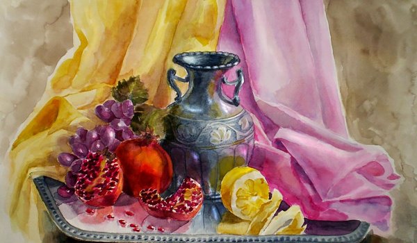 Академический рангтасвир натюрморт акварель